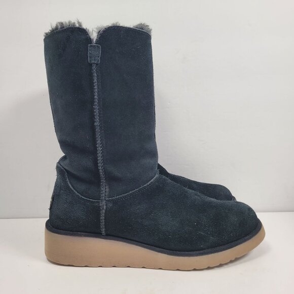 Koolaburra By UGG Women's Black Suede Mid-Calf Boots 1014301 US Size 7 - Picture 1 of 12